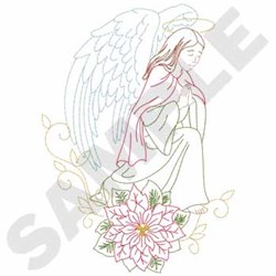 Kneeling Angel Embroidery Design | EmbroideryDesigns.com