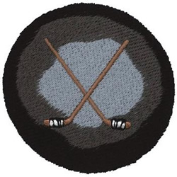 Hockey Puck Embroidery Design | EmbroideryDesigns.com