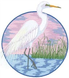 Great White Egret Embroidery Design | EmbroideryDesigns.com