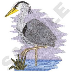 Great Blue Heron Embroidery Design | EmbroideryDesigns.com