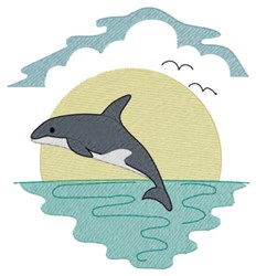 Orca At Sunset Embroidery Design | EmbroideryDesigns.com
