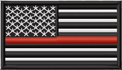 Thin Red Line Flag Embroidery Design 