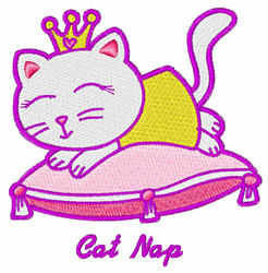 Cat Nap Embroidery Design | EmbroideryDesigns.com