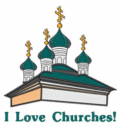 I Love Churches Embroidery Design | EmbroideryDesigns.com