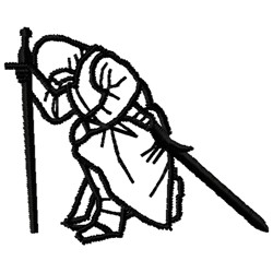 Kneeling Knight Embroidery Design | EmbroideryDesigns.com