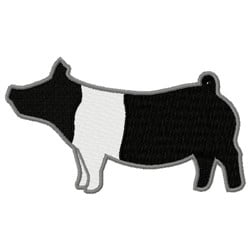 letter u clipart black and white pig