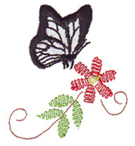 Butterfly On Flower Embroidery Designs, Free Machine ...