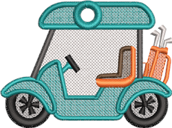 FSL Golf Cart Embroidery Design | EmbroideryDesigns.com