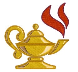 Genie Lamp Embroidery Design | EmbroideryDesigns.com