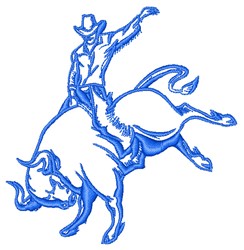 Bull Rider Outline Embroidery Design | EmbroideryDesigns.com