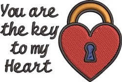 Key To Heart Embroidery Design