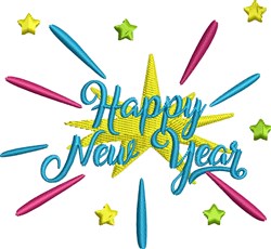 Happy New Year Embroidery Design | EmbroideryDesigns.com