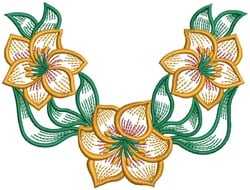 Lily Flowers Embroidery Design | EmbroideryDesigns.com