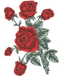 Red Roses Embroidery Design | EmbroideryDesigns.com