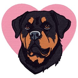 Rottweiler Heart Embroidery Design | EmbroideryDesigns.com