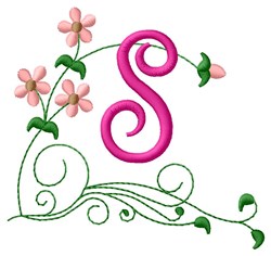 Floral Monogram S Embroidery Designs, Machine Embroidery Designs at ...