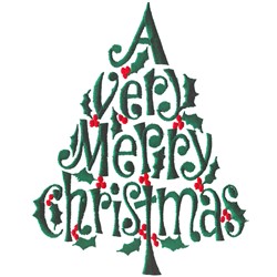 Merry Christmas Tree Embroidery Designs, Machine ...