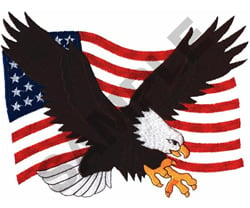 AMERICAN EAGLE FLAG Embroidery Design | EmbroideryDesigns.com