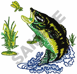 BASS FISH JUMPING Embroidery Designs, Machine Embroidery Designs at