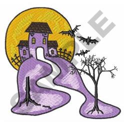 Free HAUNTED HOUSE Embroidery Design | EmbroideryDesigns.com