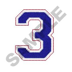 Three Color Athletic Number Font 3 Embroidery Design ...