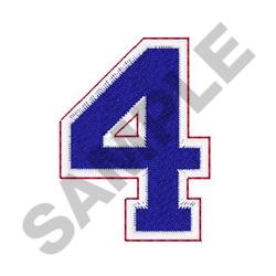 Three Color Athletic Number Font 4 Embroidery Design ...