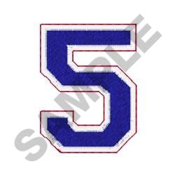 Three Color Athletic Number Font 5 Embroidery Design ...