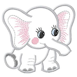 Gunold Embroidery Design: Baby Elephant 3.60 inches H x 3.81 inches W