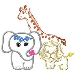 Elephant, Giraffe & Lion Embroidery Designs, Machine Embroidery Designs 