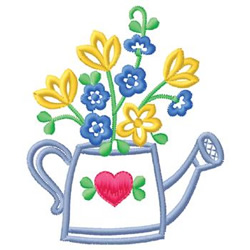 Watering can with flowers embroidery designs machine embroidery Watering can with flowers embroidery designs machine embroidery