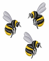 Three Bees Embroidery Design | EmbroideryDesigns.com
