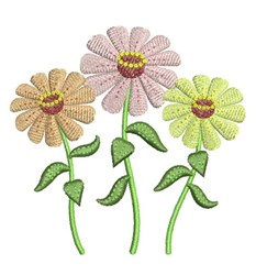 Spring Zinnias Embroidery Design | EmbroideryDesigns.com