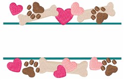 Paw prints bones border embroidery designs machine embroidery designs