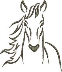 Horse Outline Embroidery Design | EmbroideryDesigns.com