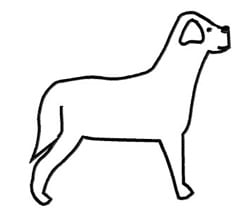 King Graphics Embroidery Design: Dog Outline 3.60 inches H x 3.80 inches W