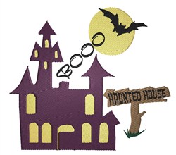 Boo Haunted House Embroidery Design | EmbroideryDesigns.com
