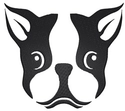 Boston Terrier Stencil Embroidery Design | EmbroideryDesigns.com