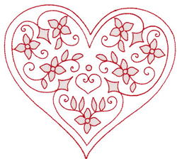 Flower Heart Embroidery Design | EmbroideryDesigns.com