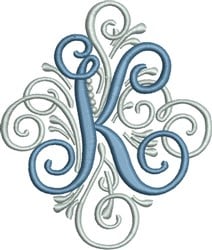 Adorn Monogram K Embroidery Design | EmbroideryDesigns.com