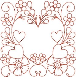 Heart Quilt Block Embroidery Design | EmbroideryDesigns.com