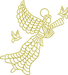 Angel with Birds Embroidery Designs, Machine Embroidery Designs at ...