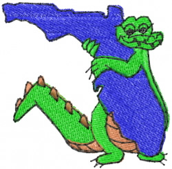 Lyns Emb Embroidery Design: Gator Love 2.13 inches H x 2.17 inches W