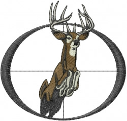 Deer Hunter Logo Embroidery Design · Creative Fabrica