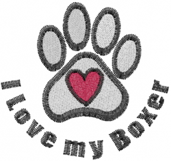 Boxer Paws Embroidery Design | EmbroideryDesigns.com