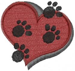 Paw print heart embroidery designs machine embroidery designs at