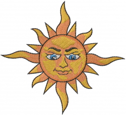 Machine Embroidery Designs Embroidery Design: Sun Face 3.94 inches H x ...