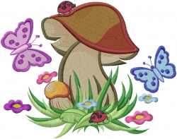Mushroom Embroidery Design | EmbroideryDesigns.com