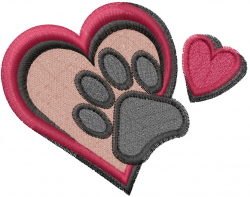 Paw print heart embroidery designs machine embroidery designs at