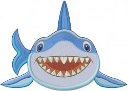 Cute Shark Embroidery Design | EmbroideryDesigns.com