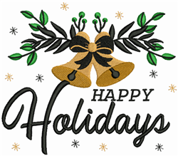 Happy Holidays Embroidery Design | EmbroideryDesigns.com